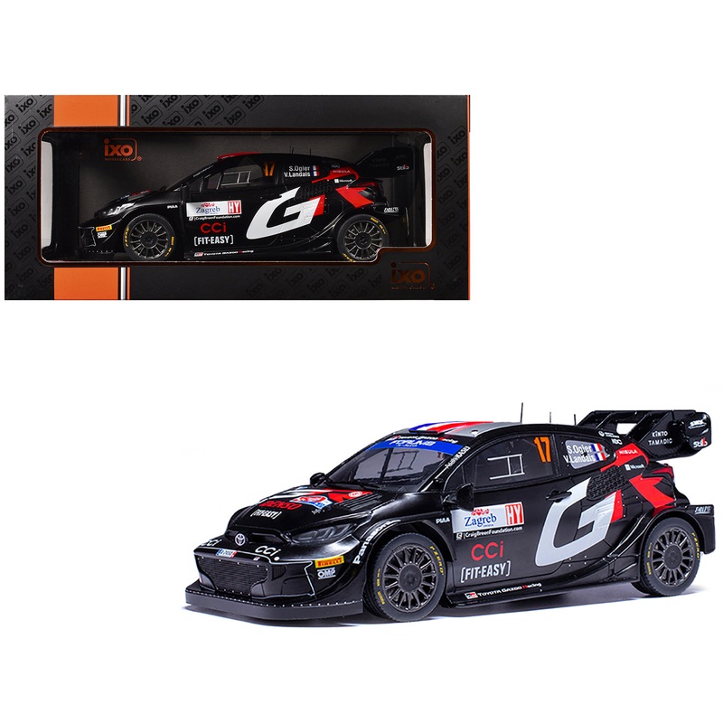 Toyota GR Yaris Rally1 Hybrid #17 Sebastien Ogier – Vincent Landais Winner “Rally Croatia” (2024) 1/18 Diecast Model Car by IXO Models