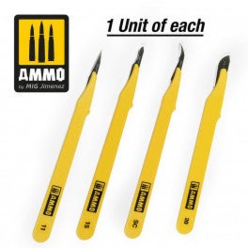 AMMO – 8696 Standard Blade Set (4 pcs.) (Straight/ Curved/ Ripper/ Curved Large)