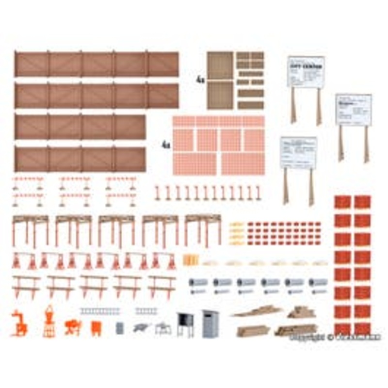 Kibri 38538  HO Deco set Construction site accessories