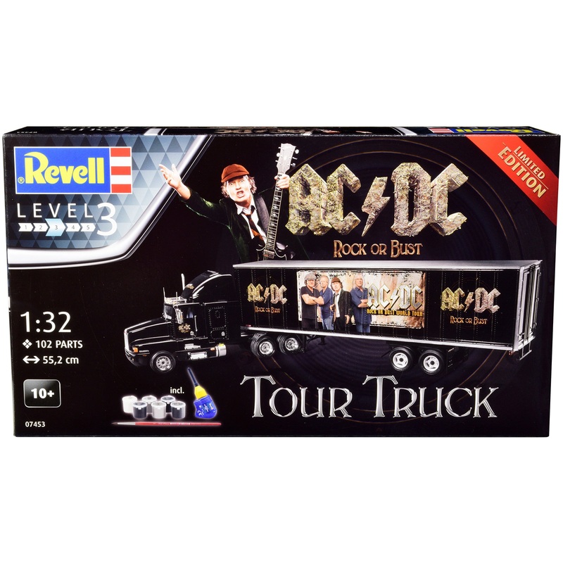 Level 3 Model Kit Kenworth Tour Truck “AC/DC Rock or Bust” 1/32 Scale Model by Revell