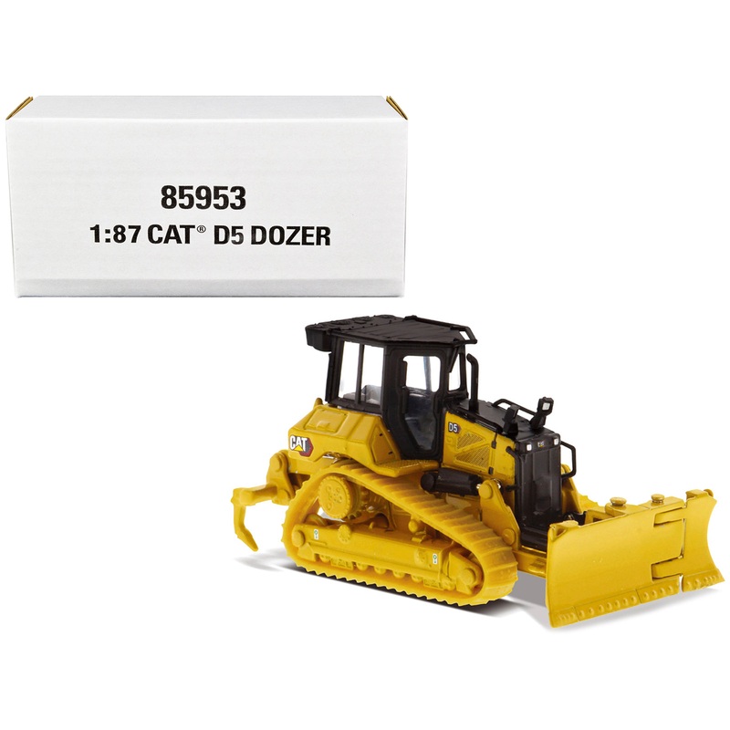 CAT Caterpillar D5 Track-Type Dozer Yellow with Fine Grading Undercarriage and Foldable Blade “High Line Series” 1/87 (HO) Scale Diecast Model by Diecast Masters