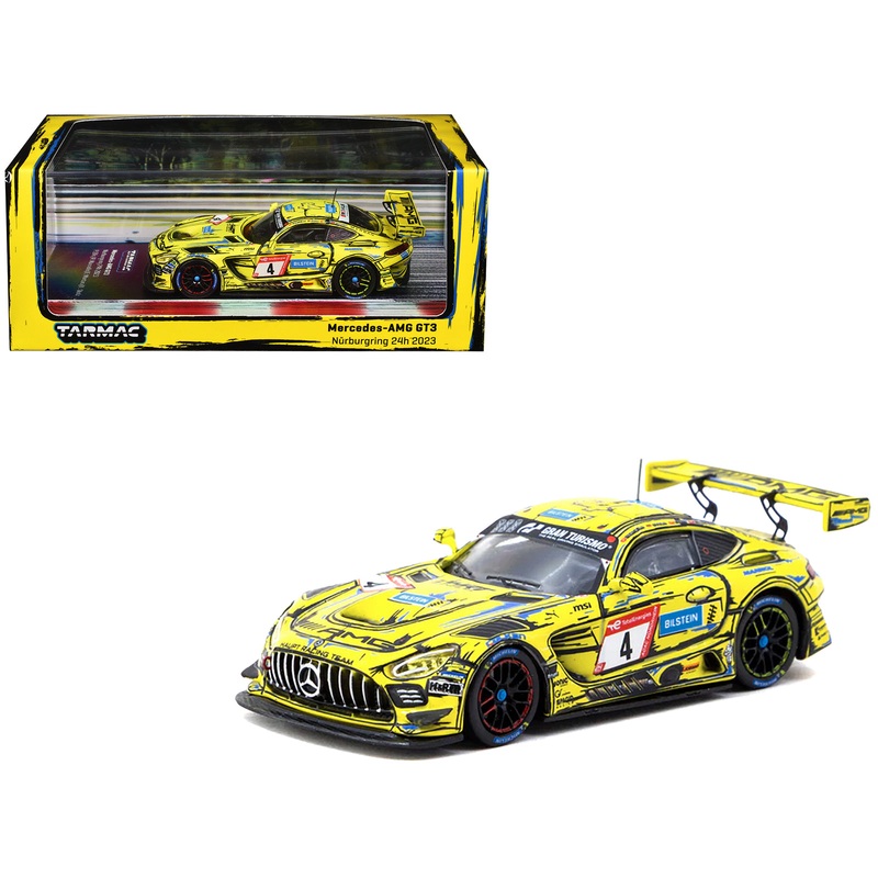 Mercedes-AMG GT3 #4 Philip Ellis – Raffaele Marciello – Luca Stolz – Edoardo Mortara 3rd Place “24 Hours of Nurburgring” (2023) “Hobby64” Series 1/64 Diecast Model by Tarmac Works