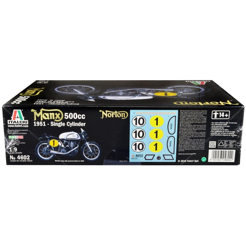 Skill 5 Model Kit Norton Manx 500cc Motorcycle #1 “World Champion 1950 to 1951” 1/9 Scale Model by Italeri