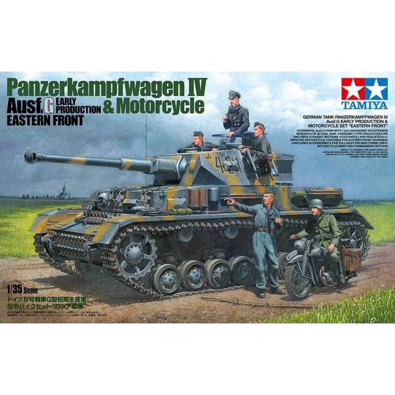 Tamiya – 1/35 PZKW IV Ausf.G Early Production w/ Motorcycle