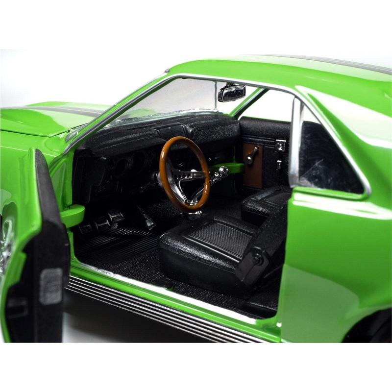 1969 AMC AMX Big Bad Lime Green with Black Stripes “Muscle Car & Corvette Nationals” (MCACN) “American Muscle” Series 1/18 Diecast Model Car by Auto World