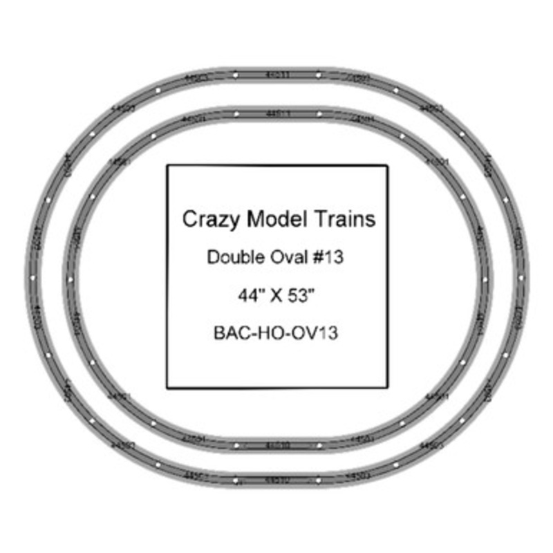 Bachmann E-Z Track HO Scale Double Oval #13 Basic Train Track Set – 44″ X  53″
