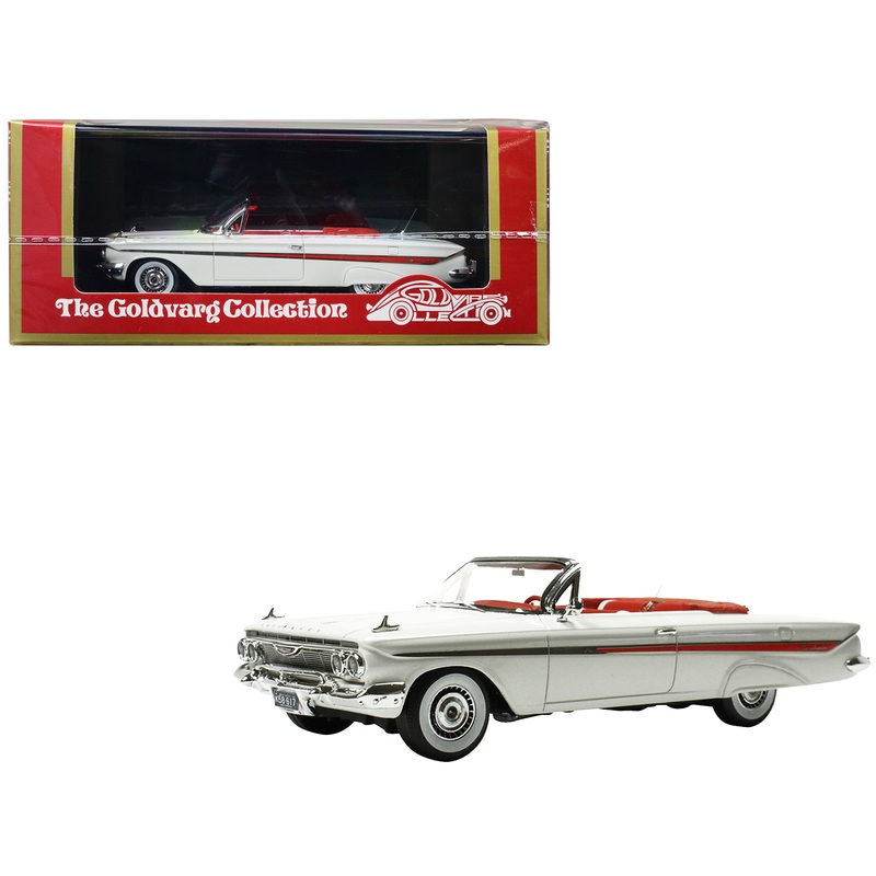 1961 Chevrolet Impala Convertible White with Red Interior Limited Edition to 240 pieces Worldwide 1/43 Model Car by Goldvarg Collection