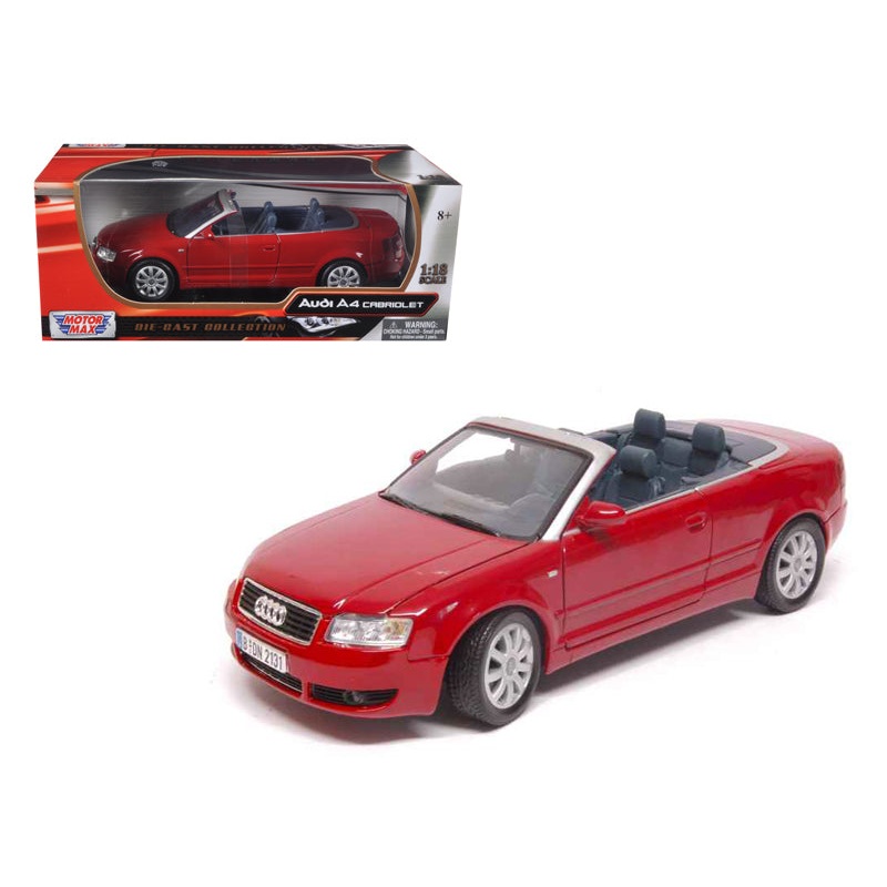 Audi A4 Red Convertible 1/18 Diecast Model Car by Motormax