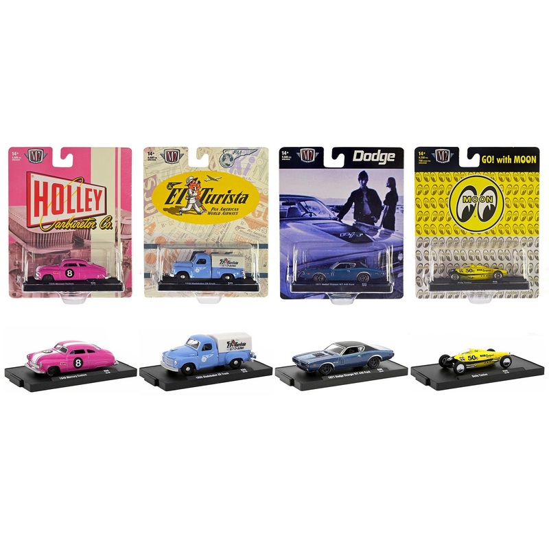 “Auto-Drivers” Set of 4 pieces in Blister Packs Release 99 Limited Edition to 9600 pieces Worldwide 1/64 Diecast Model Cars by M2 Machines