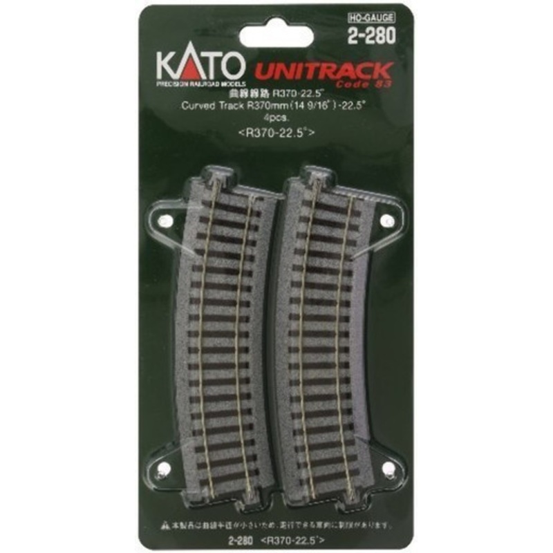 Kato 2-280 HO Scale 370mm 14-9/16″ Radius Curve 22.5 Degree (4)