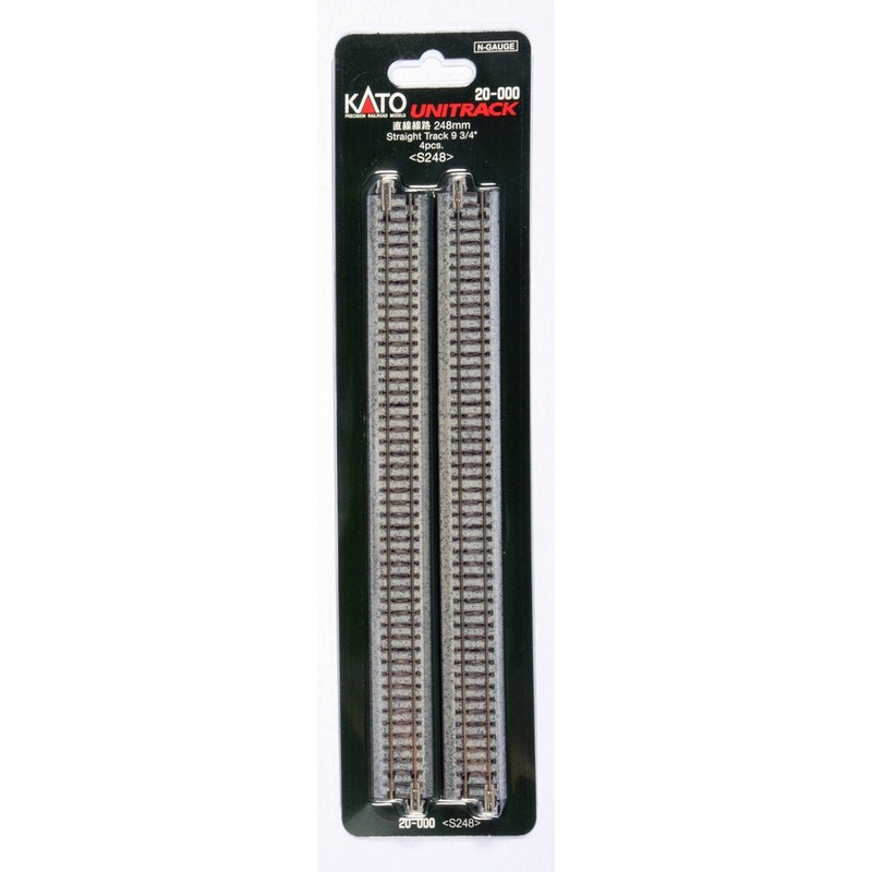 Kato 20-000 N Unitrack 9-3/4″ (248mm) Straight (4 Pieces)