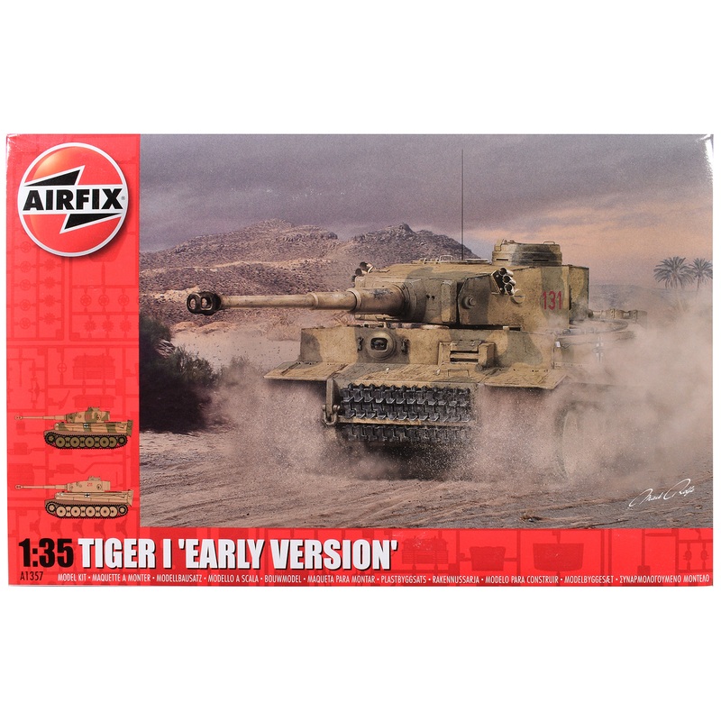 Level 3 Model Kit Tiger I “Early Version” Tank with 2 Scheme Options 1/35 Plastic Model Kit by Airfix