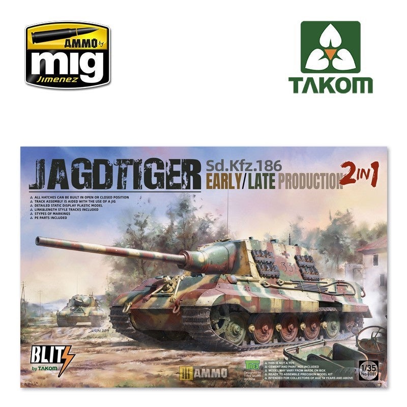 Takom – 1/35 Sd.Kfz.186 Jagdtiger Early/ Late Production (2 in 1)