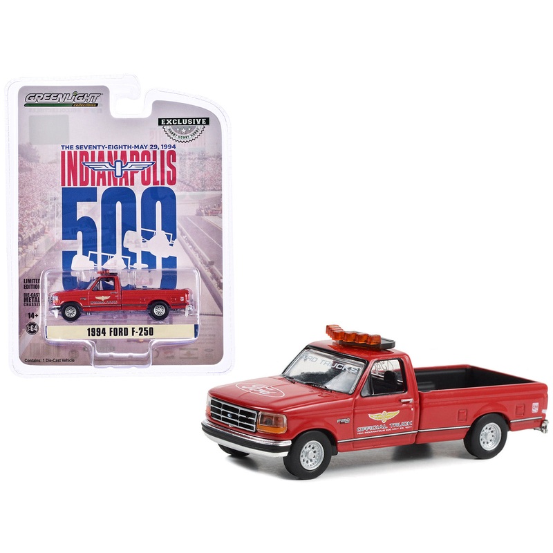 1994 Ford F-250 Pickup Truck Red “78th Annual Indianapolis 500 Mile Race Official Truck” “Hobby Exclusive” Series 1/64 Diecast Model Car by Greenlight