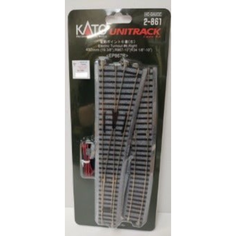 Kato 2-861 HO, Unitrack, Number 6 Remote, Right Hand, Turnout