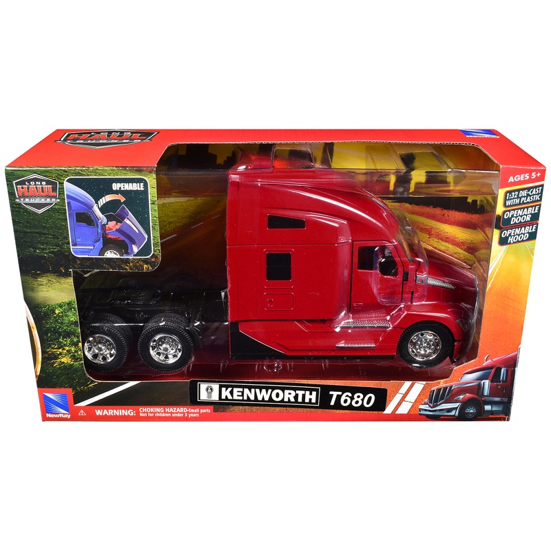 Kenworth T680 Truck Tractor Red “Long Haul Truckers” Series 1/32 Diecast Model by New Ray