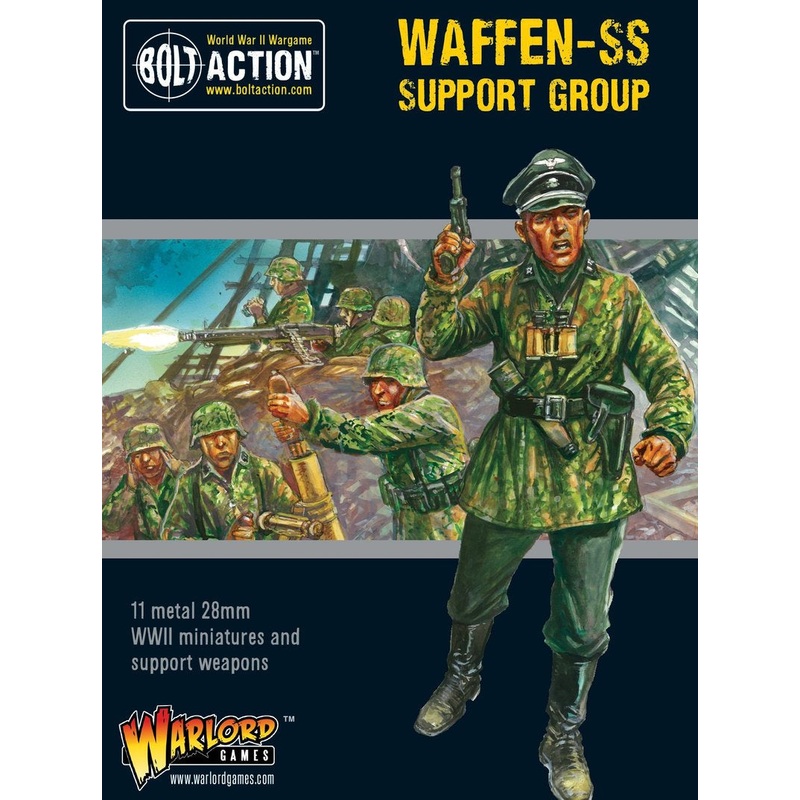 Warlord – Bolt Action: Waffen-SS Support Group (HQ & Mortar & MMG) (Metal)
