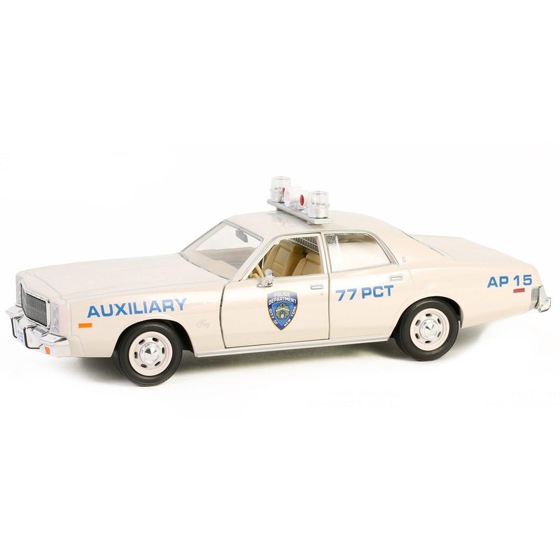 1977 Plymouth Fury Cream “New York City Police Department (NYPD) Auxiliary” “Hot Pursuit” Series 10 1/24 Diecast Model Car by Greenlight