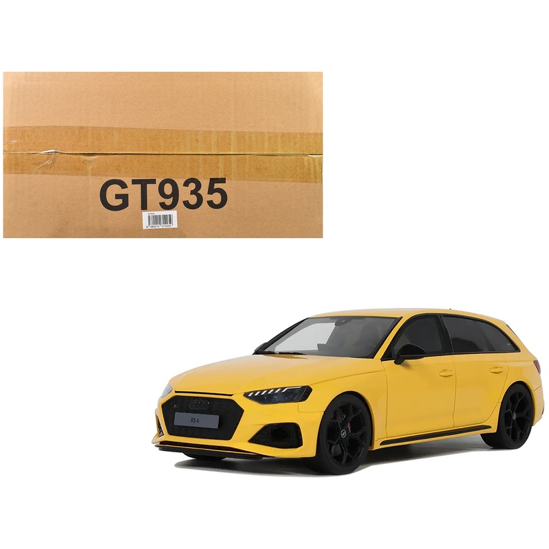 2024 Audi RS 4 “25th Anniversary” Yellow 1/18 Model Car by GT Spirit