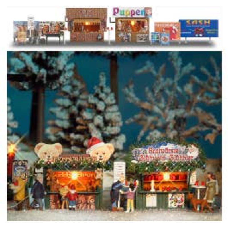 Busch 1060  HO Christmas 2 Market booths kit
