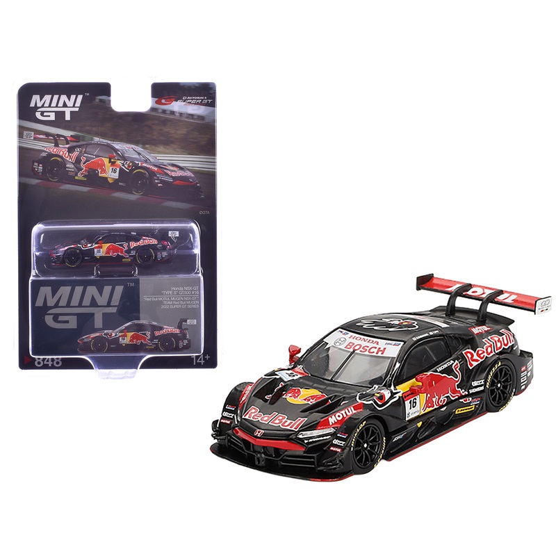 Honda NSX-GT “TYPE S” GT500 #16 Ukyo Sasahara – Toshiki Oyu “Team Red Bull Mugen” “Super GT Series” (2022) Limited Edition 1/64 Diecast Model Car by Mini GT