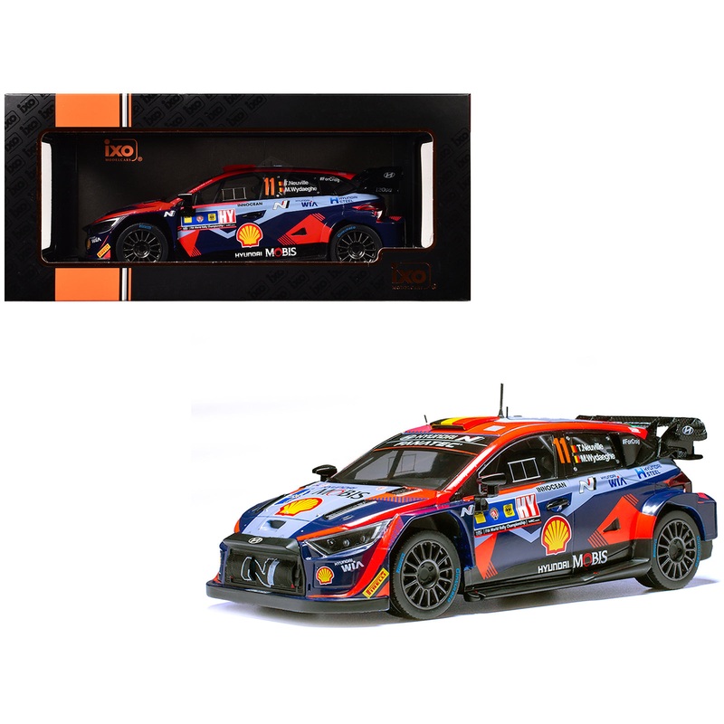 Hyundai i20 N Rally1 #11 Thierry Neuville – Martijn Wydaeghe Winner “Central European Rally” (2023) 1/18 Diecast Model Car by IXO Models