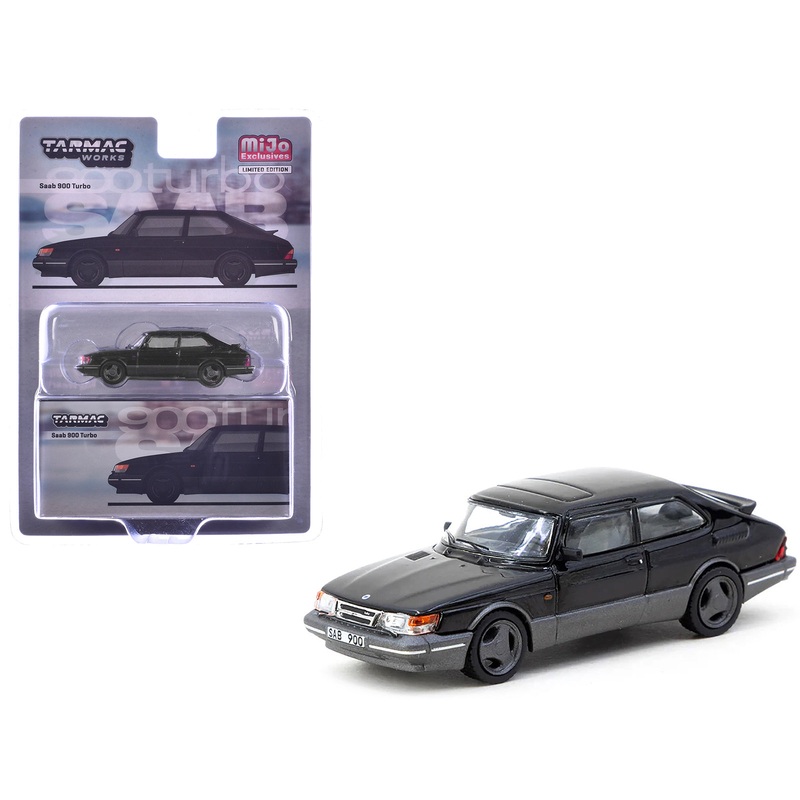 Saab 900 Turbo Black “Global64” Series 1/64 Diecast Model by Tarmac Works