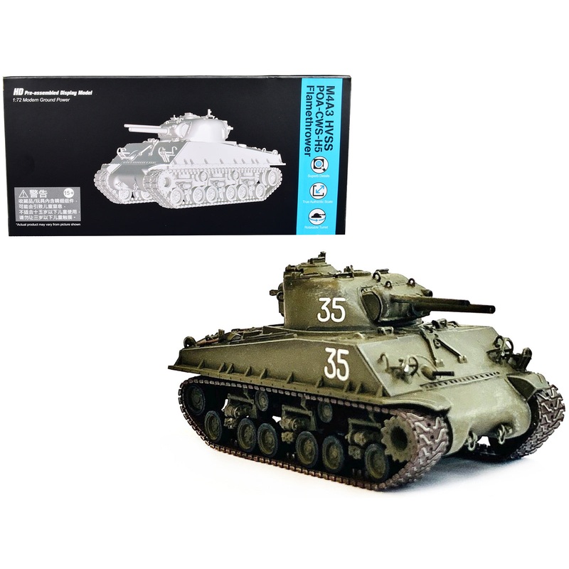 United States M4A3 HVSS POA-CWS-H5 Flamethrower Tank Olive Drab #35 “Hawaii” (1951) “NEO Dragon Armor” Series 1/72 Plastic Model by Dragon Models