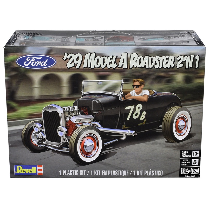 Level 5 Model Kit 1929 Ford Model A Roadster 2-in-1 Kit 1/25 Scale Model by Revell