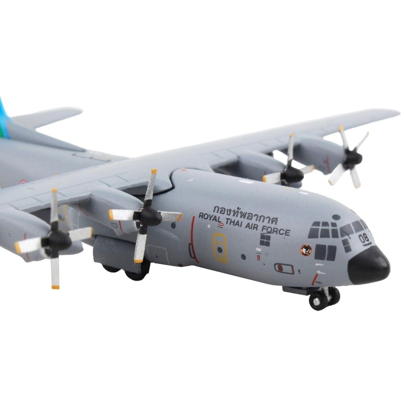 Lockheed C-130H Hercules Transport Aircraft “Royal Thai Air Force (RTAF)-30th Anniversary” Gray “Gemini Macs” Series 1/400 Diecast Model Airplane by GeminiJets