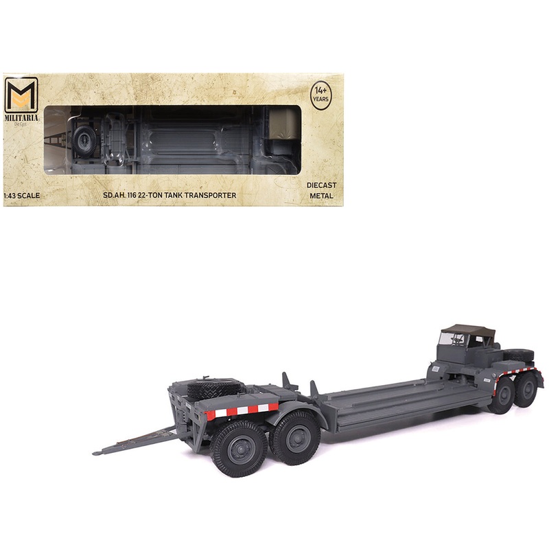 SD.AH. 116 22-Ton Tank Transporter Gray “German Army” 1/43 Diecast Model by Militaria Die Cast