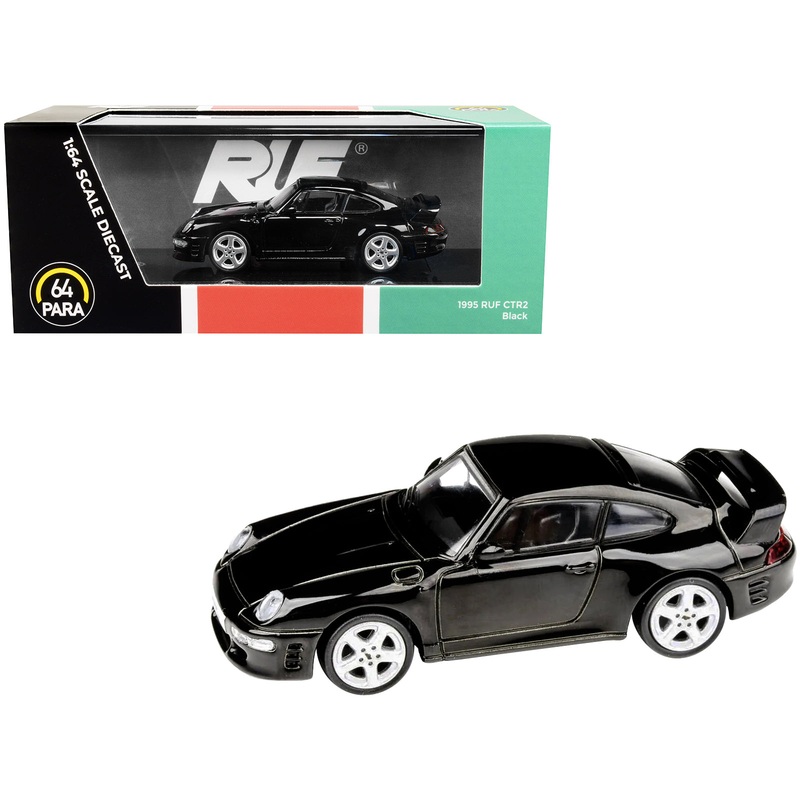 1995 RUF CTR2 Black 1/64 Diecast Model Car by Paragon