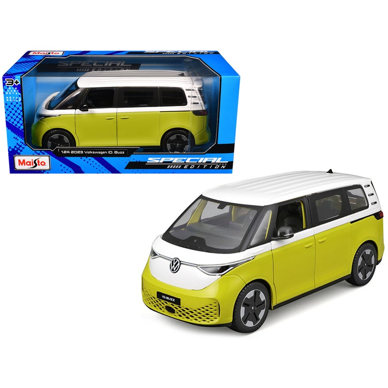 2023 Volkswagen ID. Buzz Van Yellow and White “Special Edition” Series 1/24 Diecast Model Car by Maisto