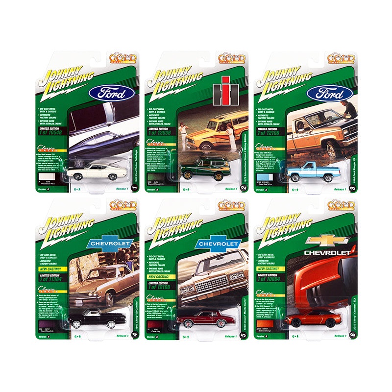 “Classic Gold Collection” 2022 Set A of 6 Cars Release 1 1/64 Diecast Model Cars by Johnny Lightning