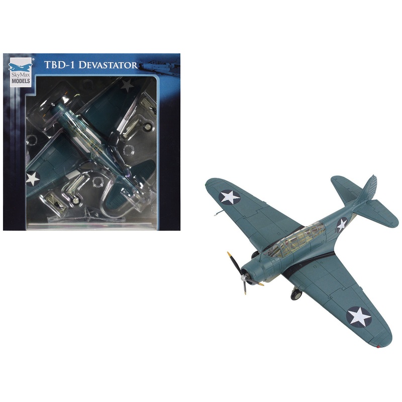 Douglas TBD-1 Devastator Bomber Aircraft “Battle of Midway Lt Cdr EE Lindsey VT-6 USS Enterprise” (1942) United States Navy “SkyMax Models” Series 1/72 Diecast Model by Hobby Master