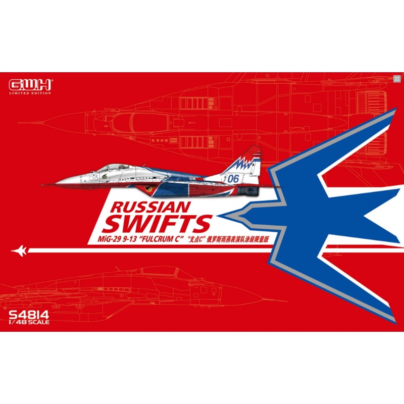 Great Wall Hobby – 1/48 MiG-29  9-13 Fulcrum C “Russian Swifts” /w special Mask & Decal