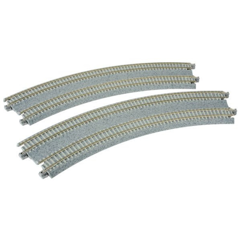 Kato 20-183 N 11″-12 3/8″ (282-315mm) 45 Degree Superelevated Double Track (2 Pieces)