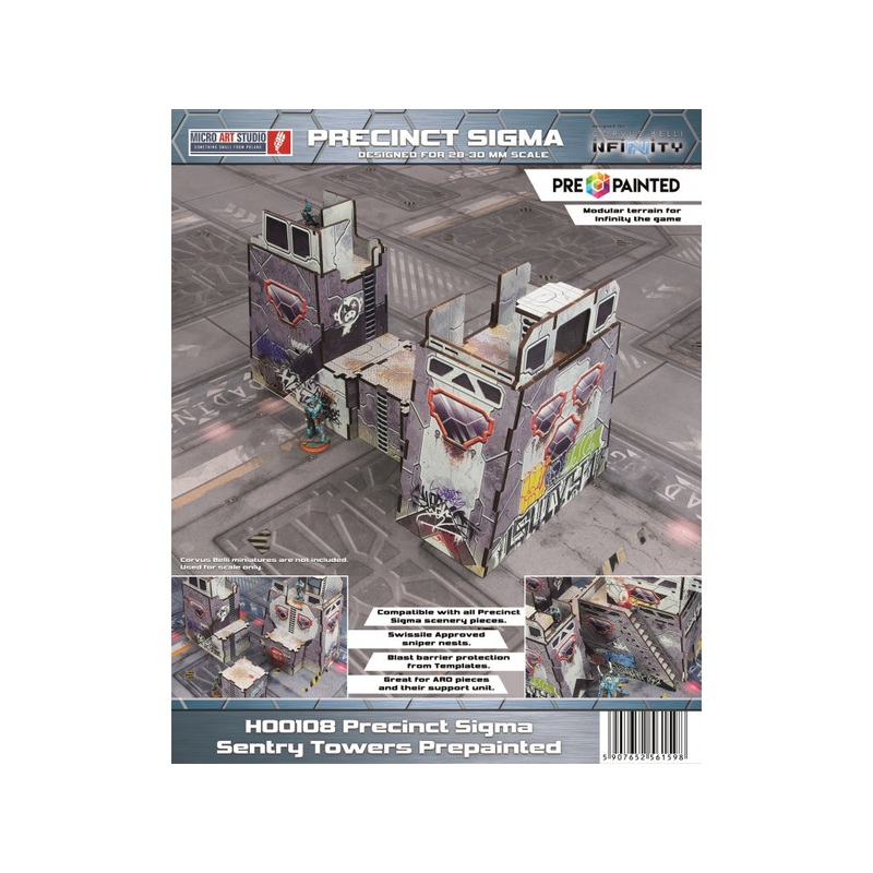 Micro Art Studio – Precinct Sigma Sentry Towers (2pc) PREPAINTED (H00108 Grey)