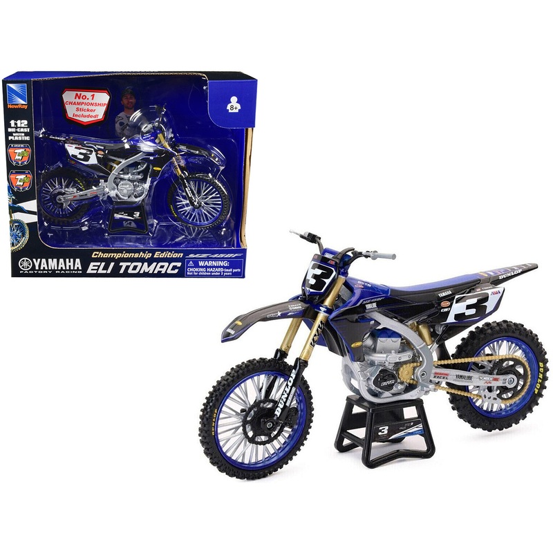 Yamaha YZ450F Championship Edition Motorcycle #3 Eli Tomac “Yamaha Factory Racing” 1/12 Diecast Model by New Ray