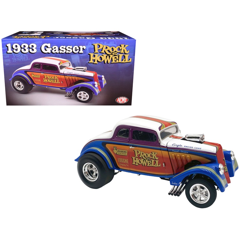 1933 Gasser “Prock & Howell – F Troop” Blue and White with Stripes Limited Edition to 348 pieces Worldwide 1/18 Diecast Model Car by ACME