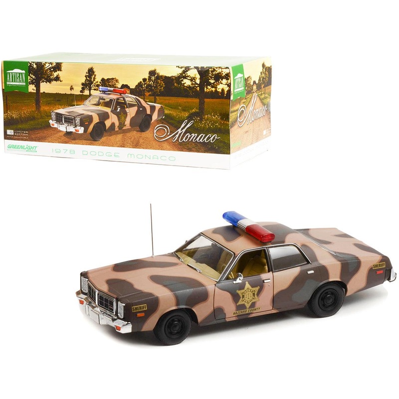 1978 Dodge Monaco Brown Camouflage “Hazzard County Sheriff” 1/18 Diecast Model Car by Greenlight