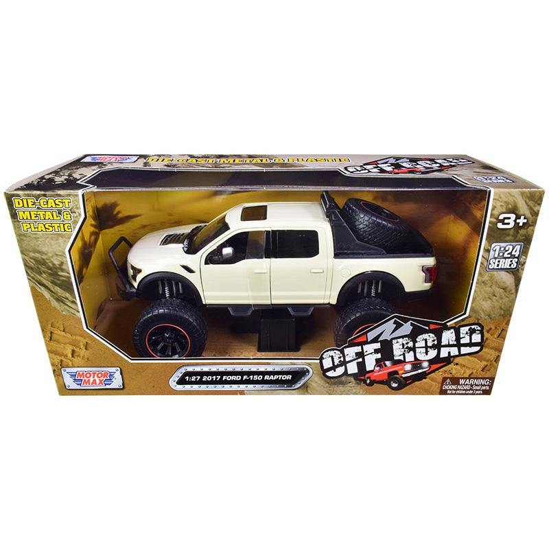 2017 Ford F-150 Raptor Off-Road Pickup Truck Cream 1/27 Diecast Model Car by Motormax