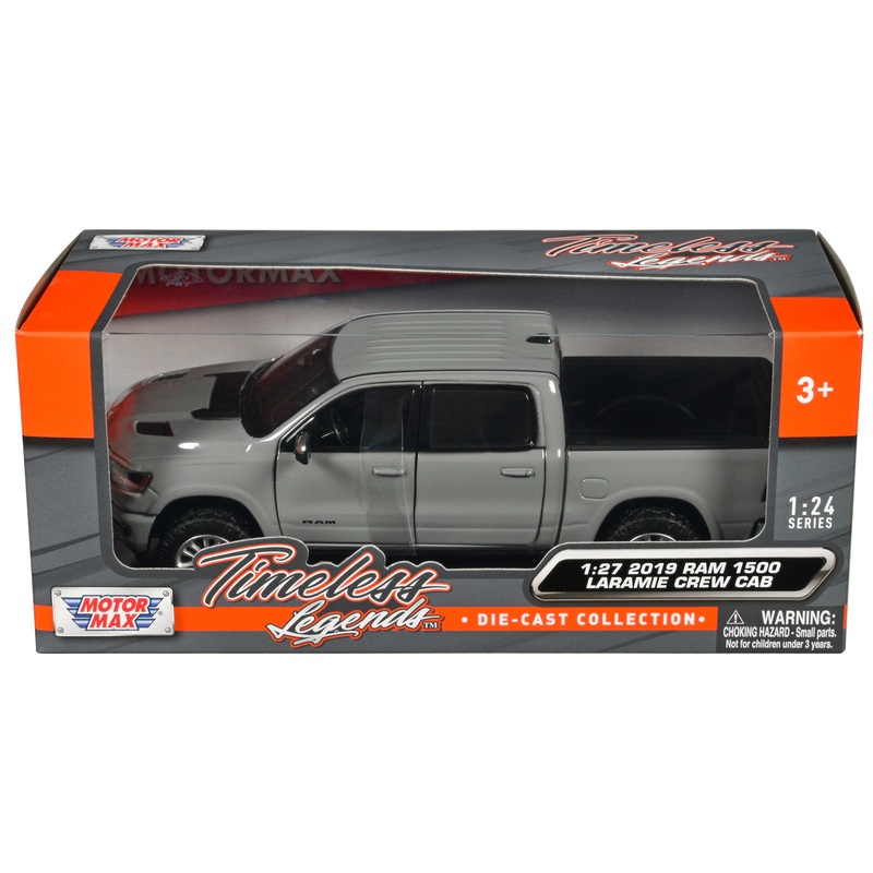 2019 RAM 1500 Laramie Crew Cab Pickup Truck Gray “Timeless Legends” Series 1/27 Diecast Model Car by Motormax