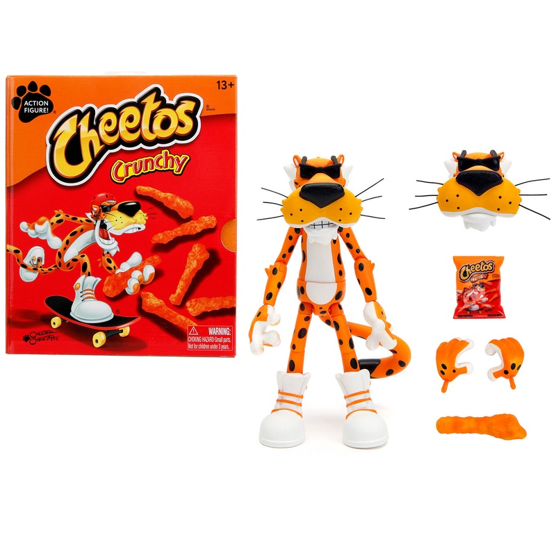Chester Cheetah 5.5″ Figure with Accessories and Alternate Head and Hands “Cheetos Crunchy” model by Jada