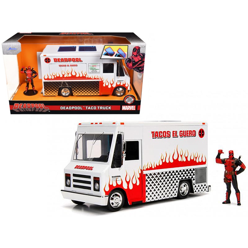 Deadpool Taco Truck with Deadpool Diecast Figurine “Marvel” Series 1/24 Diecast Model by Jada