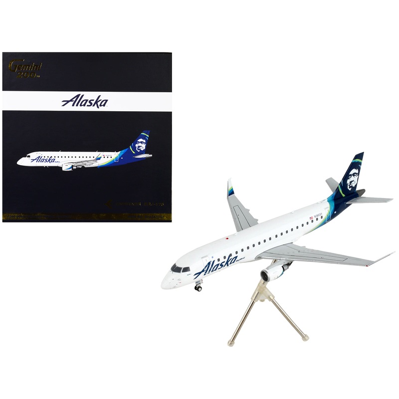 Embraer ERJ-175 Commercial Aircraft “Alaska Airlines” White with Blue Tail “Gemini 200” Series 1/200 Diecast Model Airplane by GeminiJets