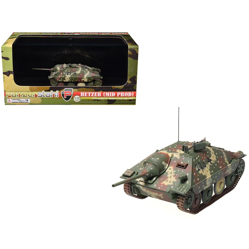 Hetzer (Mid Prod) Tank Destroyer “#223 H.Pz.Jg.Abt 741 Western Front” (1944) German Army 1/72 Diecast Model by Panzerstahl