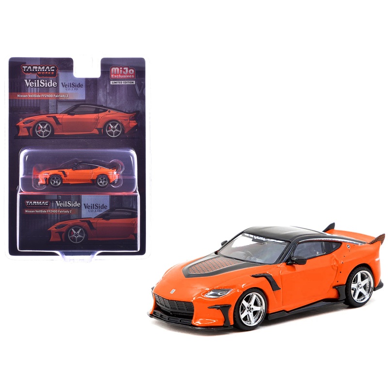 Nissan VeilSide FFZ400 Fairlady Z RHD (Right Hand Drive) Orange with Black Top “Global64” Series 1/64 Diecast Model by Tarmac Works