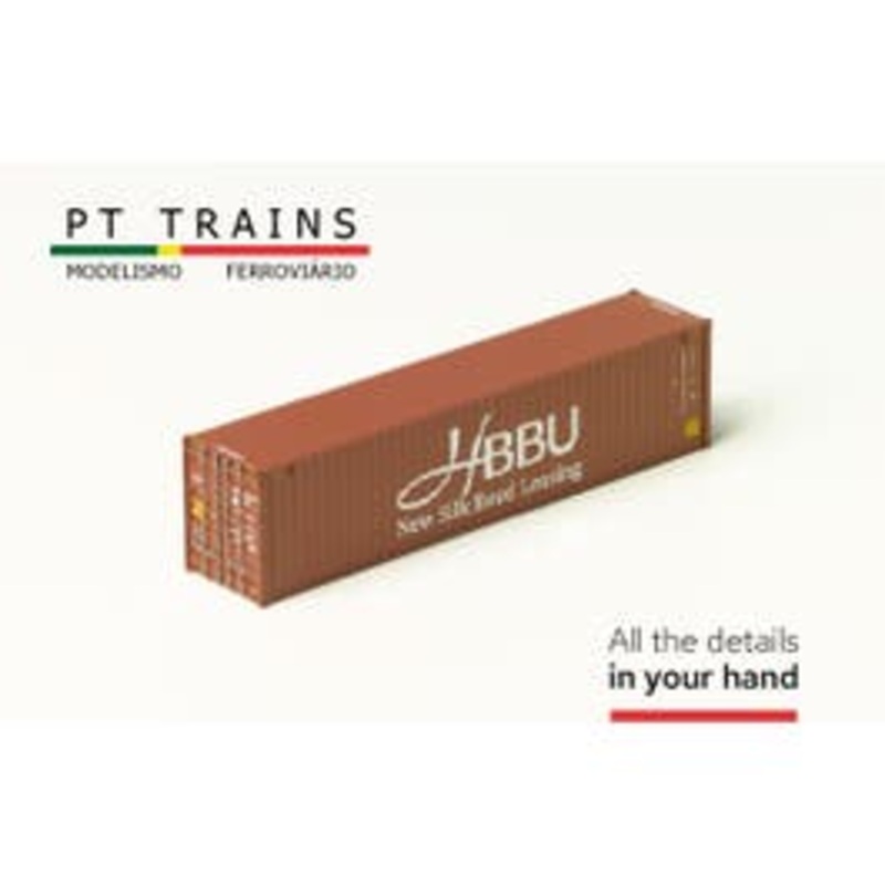 PT Trains 840403 HO Container 40HC HBB (HBBU8002869) (Extremely Delicate Doors)