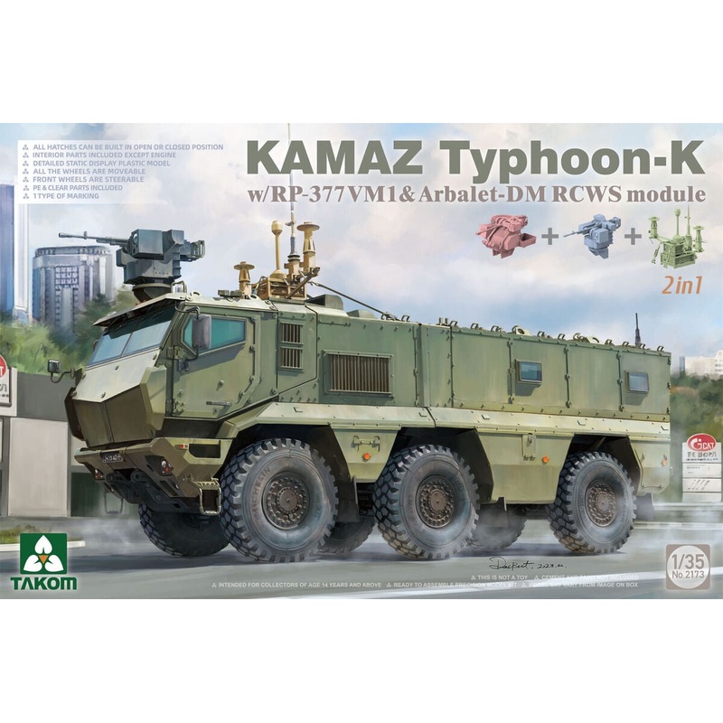 Takom – 1/35 KAMAZ Typhoon-K with RP-377VM1 & Arbalet-DM RCWS module  (2in1)